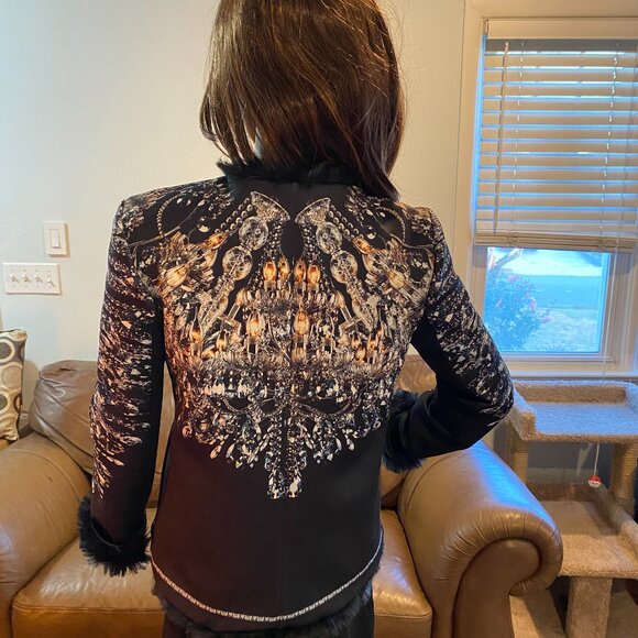 Clover Canyon Reversible Chandelier Faux Fur Jacket Size S STUNNING! - Picture 4 of 9